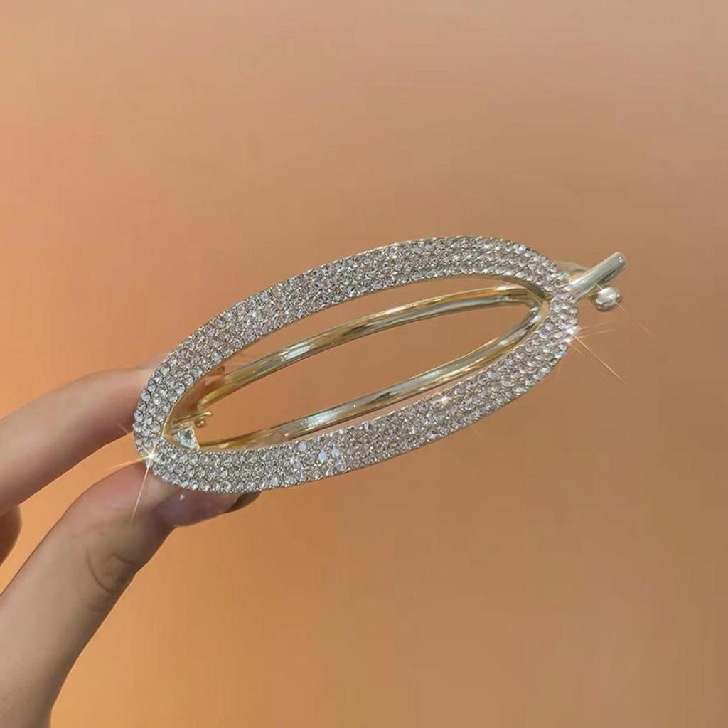 Elegant Women's Full Diamond Twist Hair Clip and Bobby Pin Set