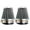 MONOSTORE 2 Pcs Power Filter Motorbike Moped Scooter Motorcycle Air Air Filter Stainless Steel Mesh Band 50mm