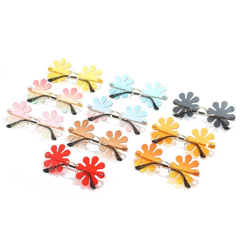 Flower Shape Women's Sun glasses New Fashion Rimless Metal Leg Women Sunglasses High Quality Women's Sunglasses