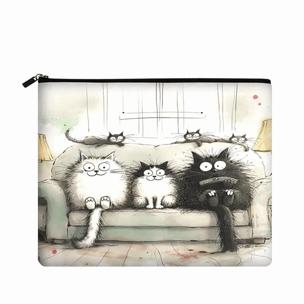 Cat Animal Makeup Bag Printed Travel Bag Retro Storage Bag
