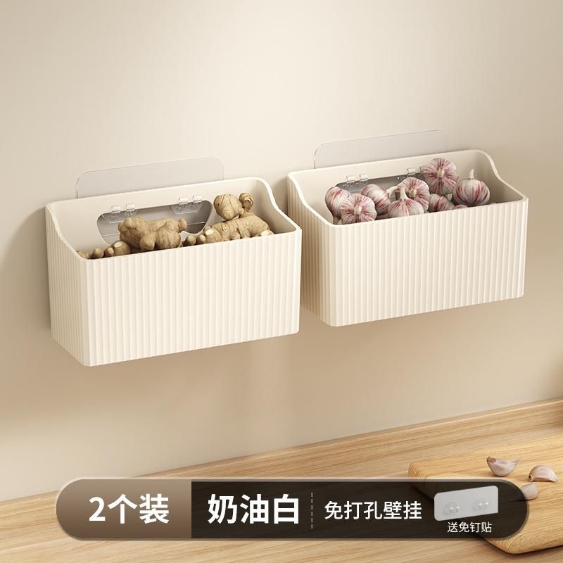 Kuchenny koszyk do przechowywania imbiru i czosnku, wiszący koszyk, imbir czosnek czosnek wiszący koszyk ścienny, pudełko do przechowywania, kuchenny koszyk do przechowywania