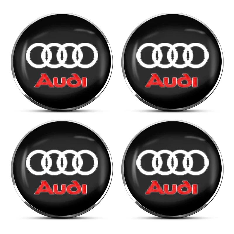 4x 56mm Wheel Center Cap Hub Covers Badge Sticker Accessories For Yngc9 A1 A3 A4 A5 A6 A7 A8 Q2 Q3 Q5 Q7 Q8 S7 S8 S3 S4 RS5 RS6