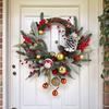 45cm Diameter Christmas Wreath Decorative Garland Keepsake Decorations Wreath For Indoor Outdoor Wall Window Porch Garage House