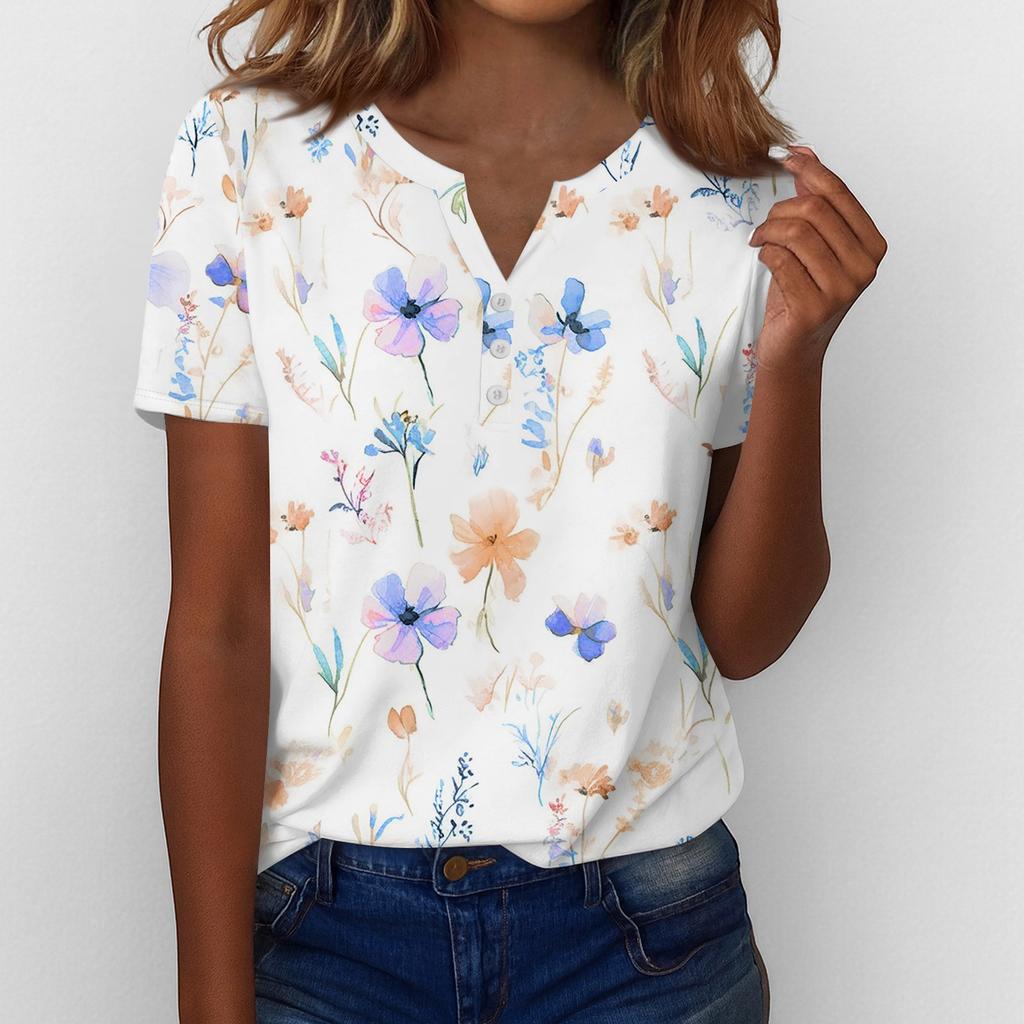 Summer Tops For Women Button Down Blouses For Women Dressy Casual V Neck T Shirts