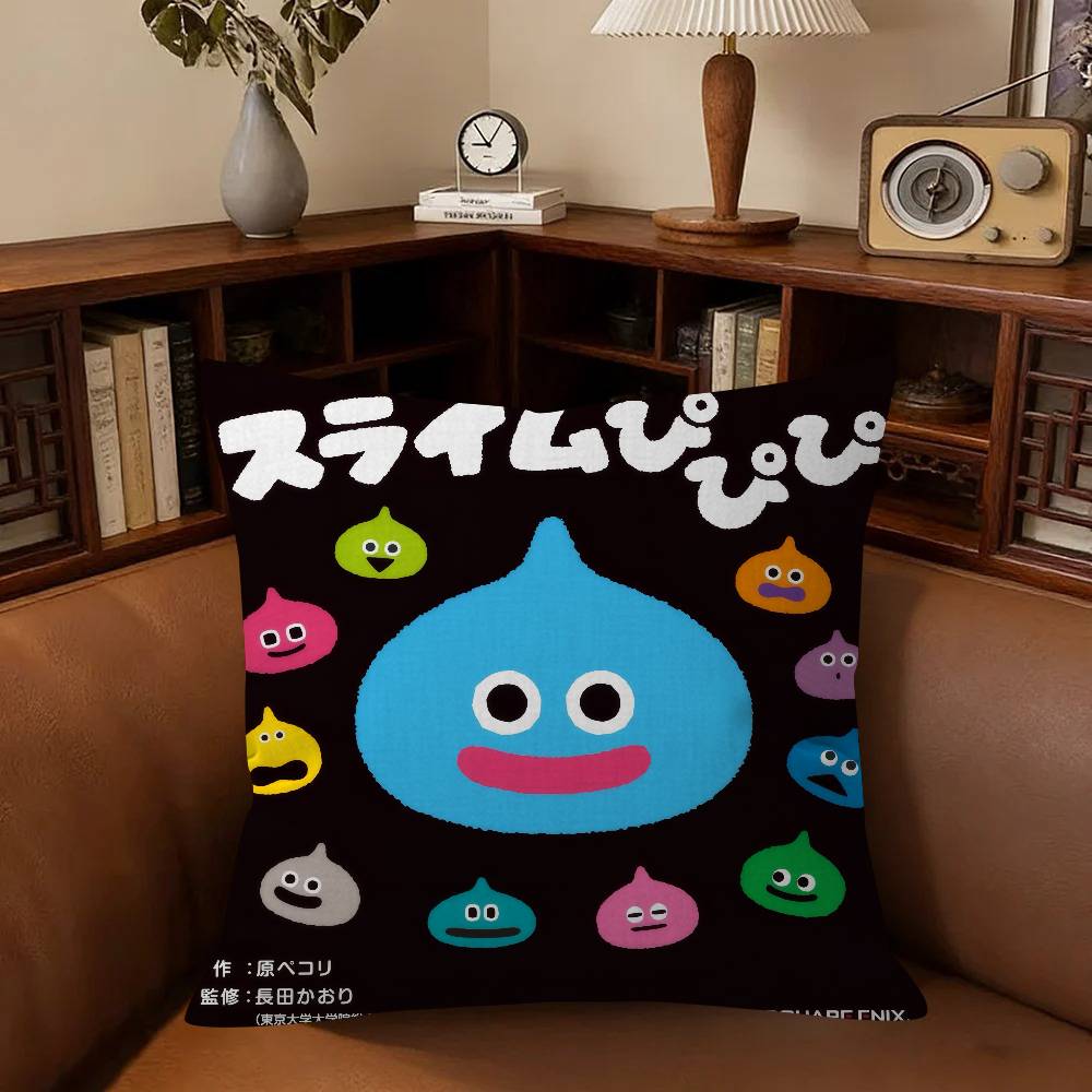 Cartoon Slime D-dragon Quest Children  pillow cover sofa cushion cover home room decoration children gift