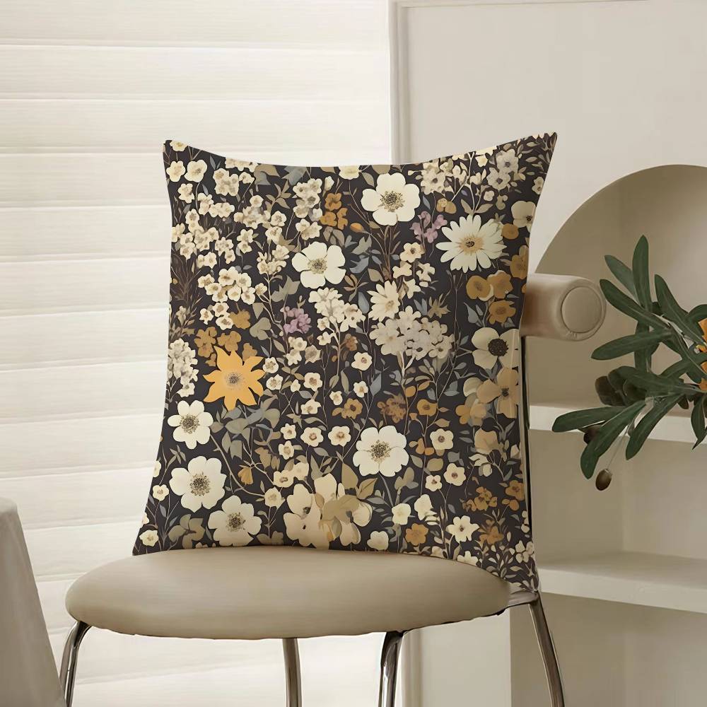 

Ретро Цветочный Классический Элегантный Стиль Наволочка Комфорт Диван-кровать Шелковистый элегантный Невидимая молния Декоративная наволочка 12x12Inch