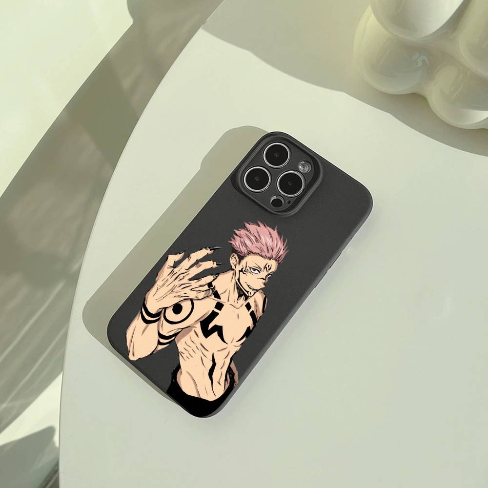 J-Jujutsu K-aisen-opular characters Phone Case For iPhone 17,16,15,14,13,12,11 Pro Max,16/15/14Plus,XS Soft Black Cover