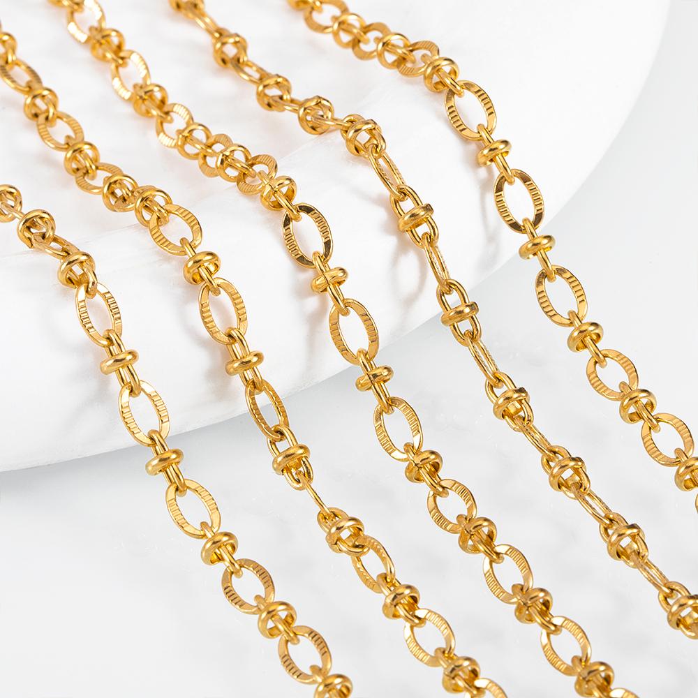 No Fade 2Meters Stainless Steel Sunflower Chain Radial Line Metal Beads Bulk Chain Jewelry Making DIY Necklace Bracelet Supplies
