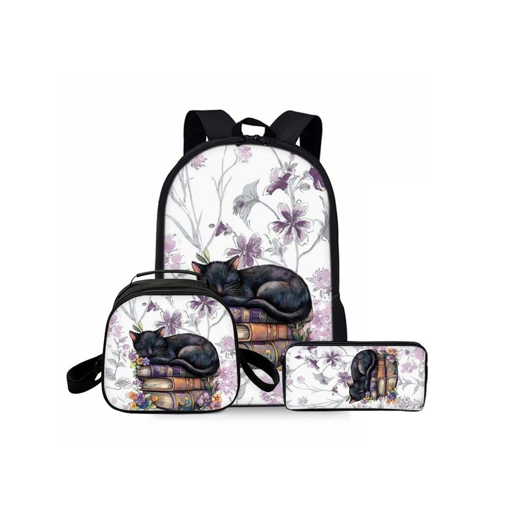 Tree Of Life Three Piece Set Rucksacks for Boys/Girls Best Gifts 2D Animated Water-resistant Stylish School Carrier for Children