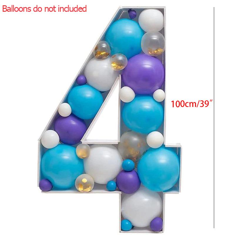 Birthday Figure Balloon Filling Box Large Number 1-9 Mosaic Balloon Frame Foam Cardboard For Birthday Party Anniversary Decor