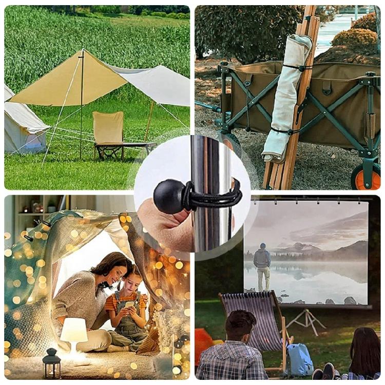 Strong Polyester Elastic Rope Bundle 32Pcs Glowing Ball Bungees For Tent Securing Outdoor Gear Organization & Storage