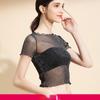 Sheer Short Sleeve Mesh Top Women's Thin Transparent Bottoming Shirt