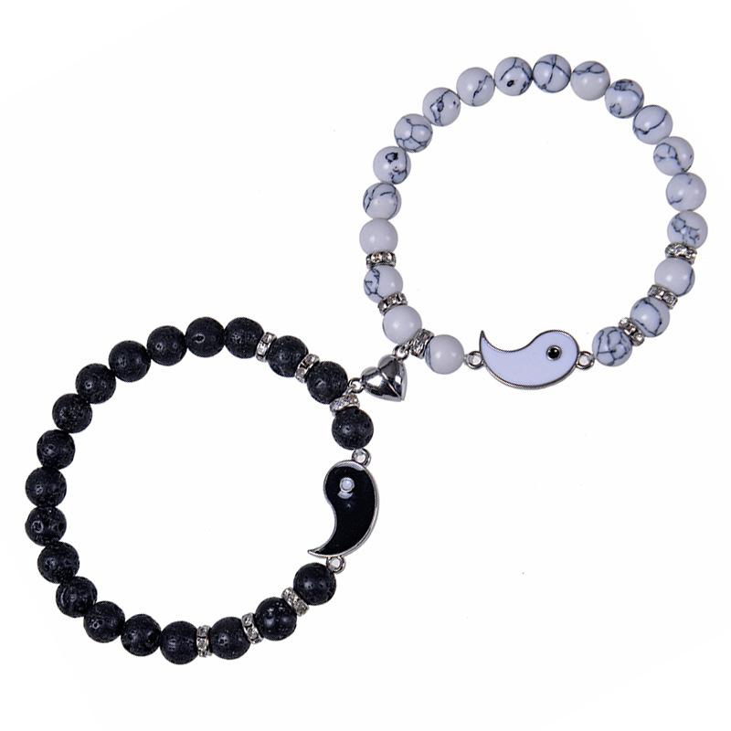 JYL TS Bracelet Tai Chi Couple  Magnetic Beaded Balances Yin-Yang & Life Harmony Couple-1