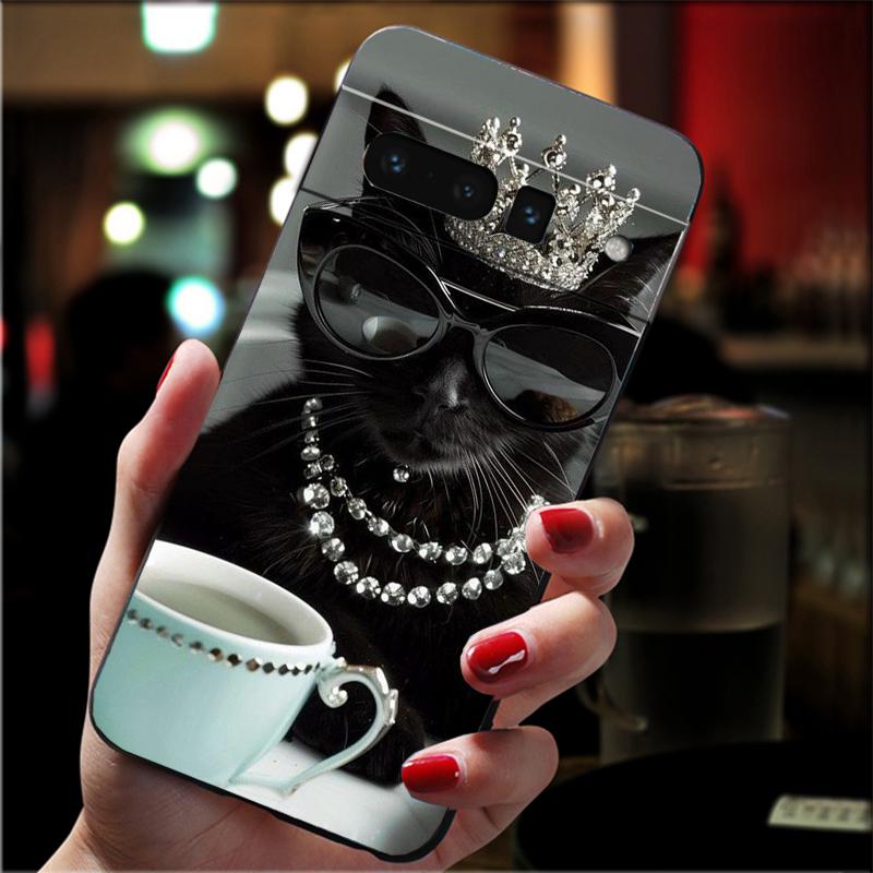 

Phone Case For Google Pixel 10 9 Pro XL 9A 8 7 6 Pro Pixel 8A 7A 6A Pixel 8 7 6 5 Drinking Wine Cat Pixel 10 Pro XL