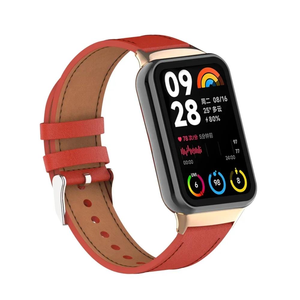 

Leather Strap for Xiaomi Mi Band 9 Pro/8 Pro High Quality Replaceable Bracelet Wristband for Redmi Watch 4/5 Belt Accessories For Redmi Watch 4 5 красный