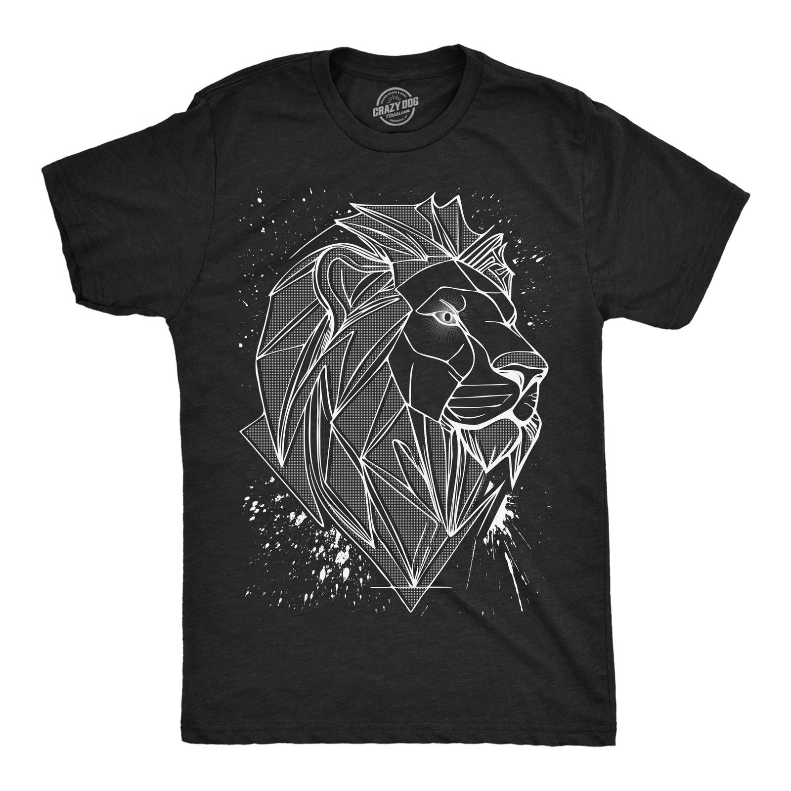 Mens 3D Lion T Shirt Funny Awesome Three Dimension Majestic Lions Tee for Guys XL