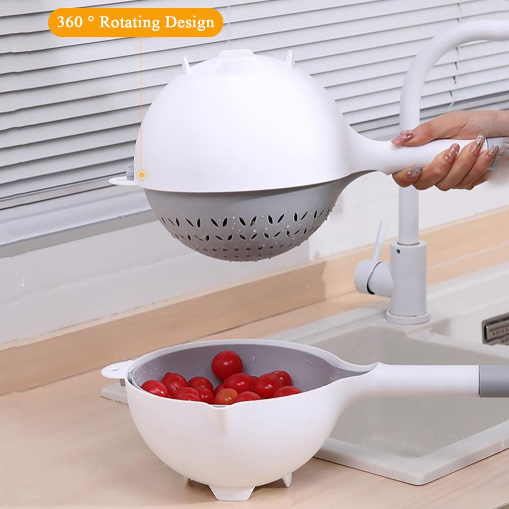 Double-layer Basket Vegetable Washing Basin Fruit Plate Living Room Home Creative Modern Net Red Style Kitchen