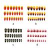24 Pcs Fake Nails Flame Pattern Acrylic False Nails Set with Glue Women