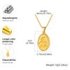 18K Gold Plated Reversible Catholic Necklace Sagrado Corazon de Jesus Our Lady of Itati Corrientes Religious Jewelry for Women