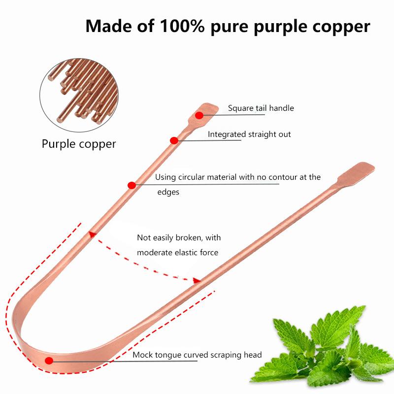 

1Pc Pure Copper Tongue Scraper Oral Cleaner Brush Fresh Cleaning Hygiene High Quality Tongue Scraper Tongue Scraper