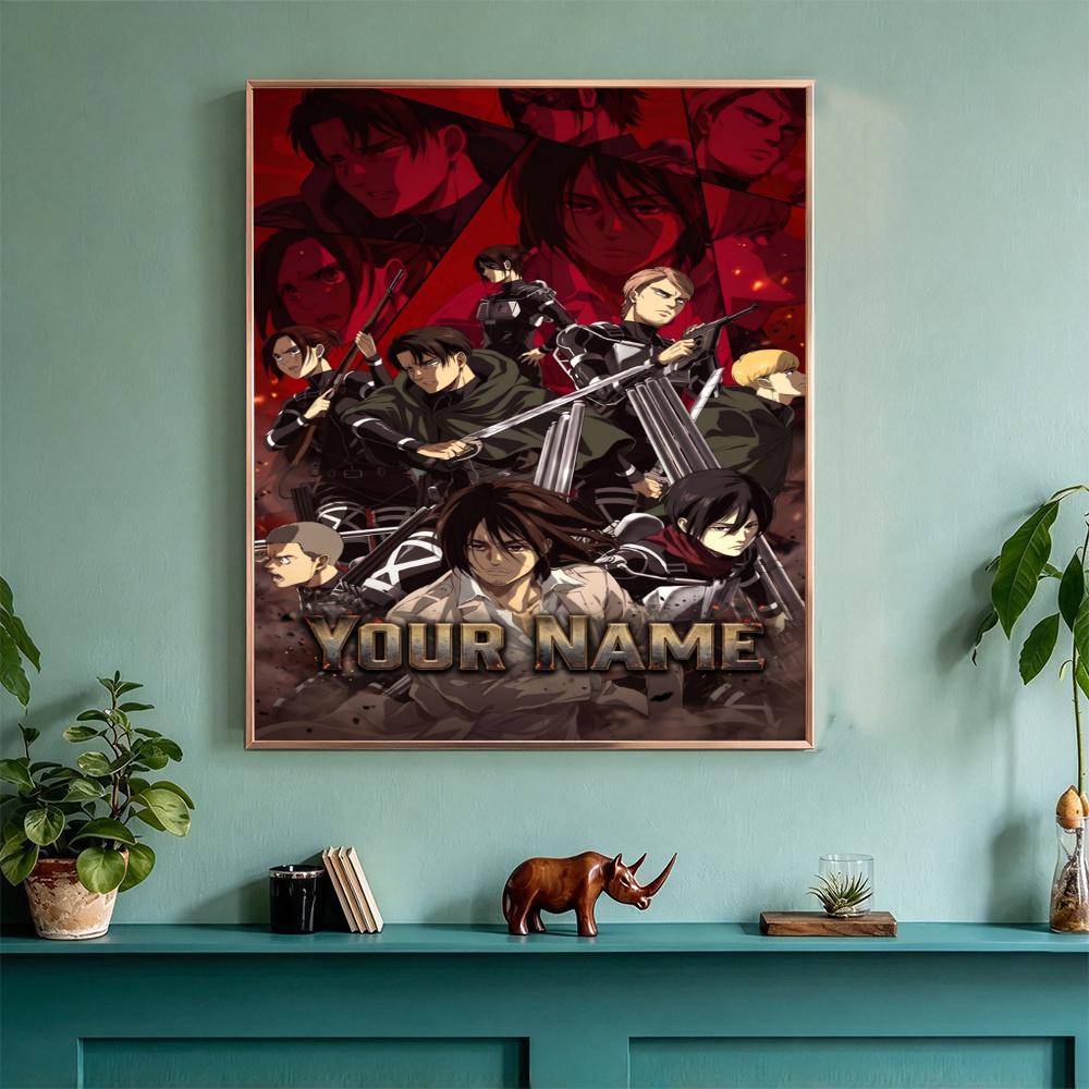 Attack Titan Personalized Text Diamond Painting Round Diamond Mosaic Rhinestones Diamond Embroidery Craft Kit Wall Decor Without Frame