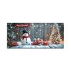 Decorate the Garage Door with Christmas Yard Banners and Hang the Party Decoration Backdrop.