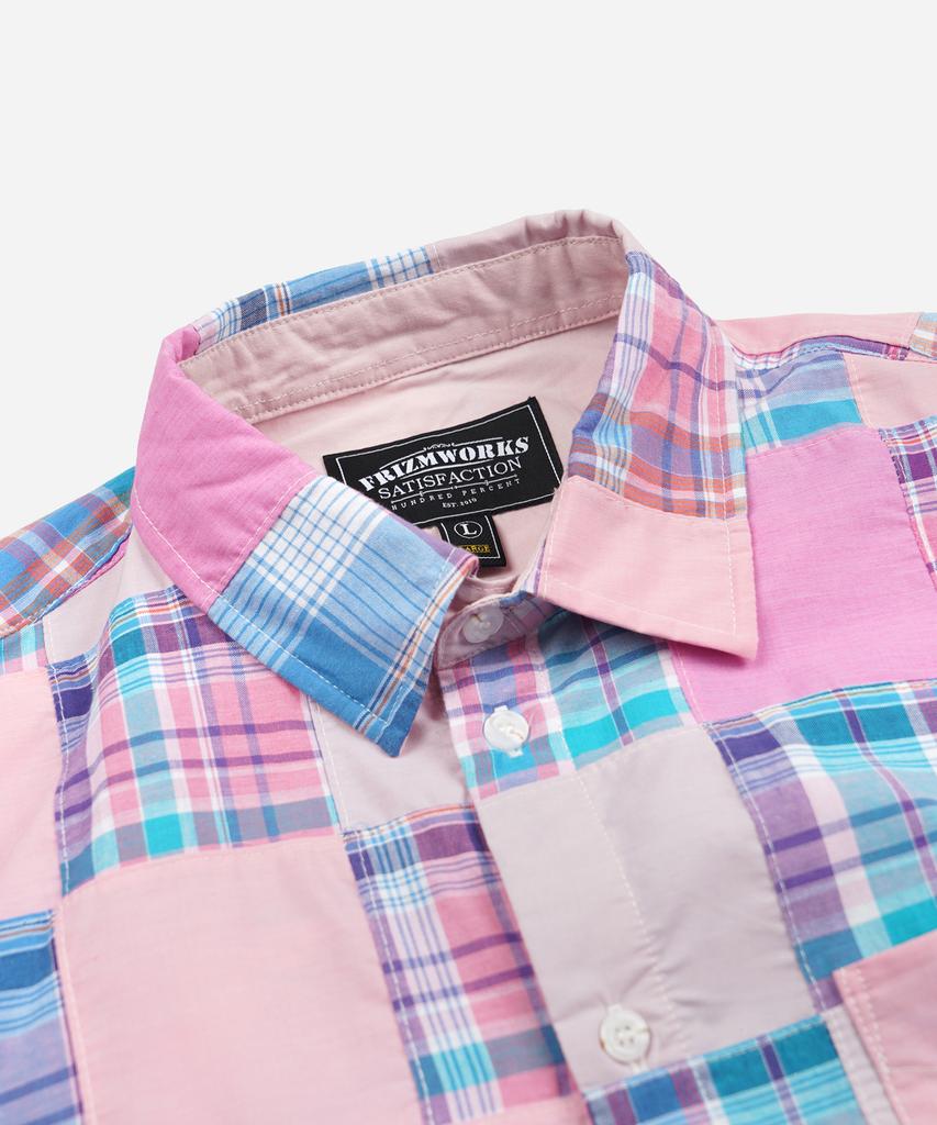 FRIZMWORKS Madras Patchwork Relaxed Shirt _ Pink