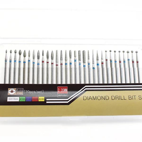 Набор из 30 штук алмазных фрез, твердосплавных насадок для маникюрного аппарата, для удаления кутикулы, из вольфрама