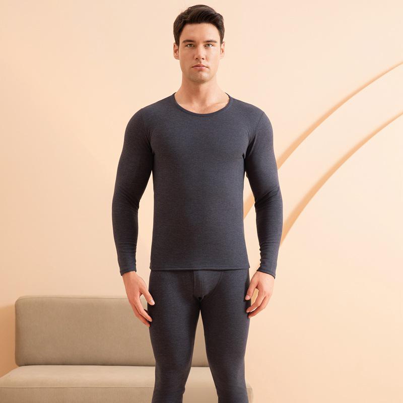 Men's and Women's Wool Silk Thermal Underwear Set – Warm, Thick, Velvet-Lined, Autumn Pants for Couples