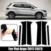 6Pcs Glossy Black Pillar Posts For Fiat Argo 2017 2018 2019 2020 2021 2022 2023 Window Decoration Cover Door Side Trim Stickers