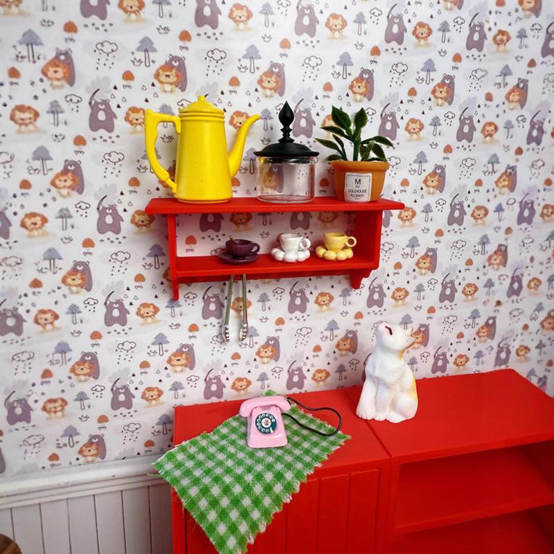 Dollhouse Wall Rack Plastic Shelf Cute Accessory Miniature Scene Photography Prop