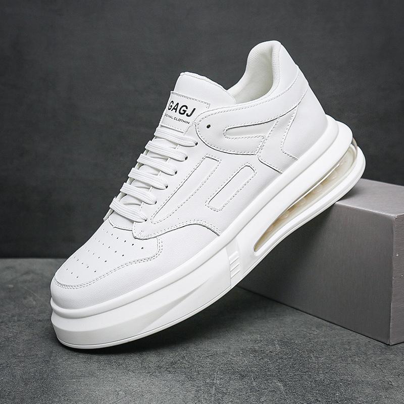 Men's board shoes spring and summer new little white shoes platform air cushion sports and leisure shoes inner height increase men's shoes trend versa