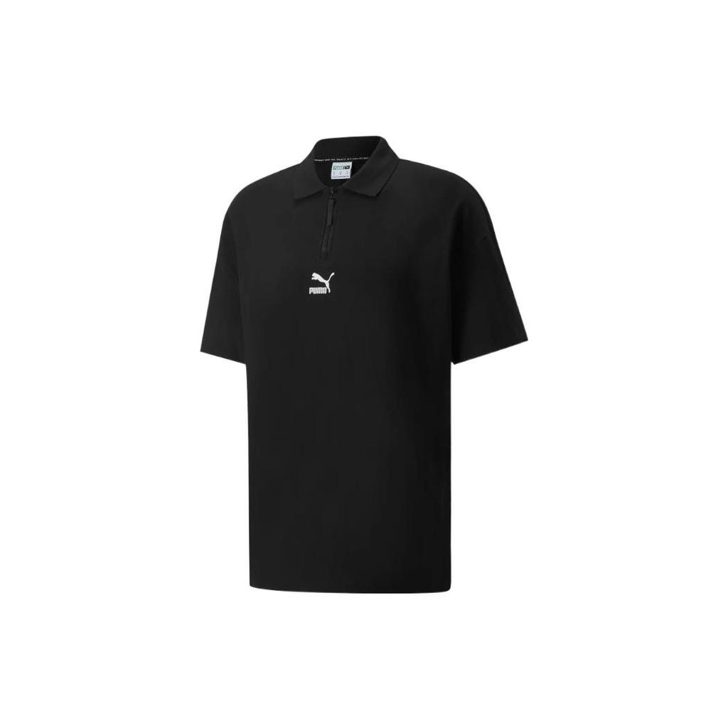 PUMA Polo Shirts Men's Black Polo Collar Moderate Straight Fit 535271-01