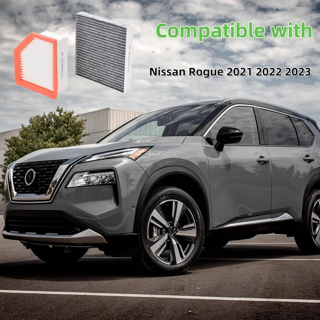 16546-6RA0A 27277-6RC0A Engine Air Filter And Cabin Air Filter With Activated Carbon Compatible With Nissan Rogue    2024 2025