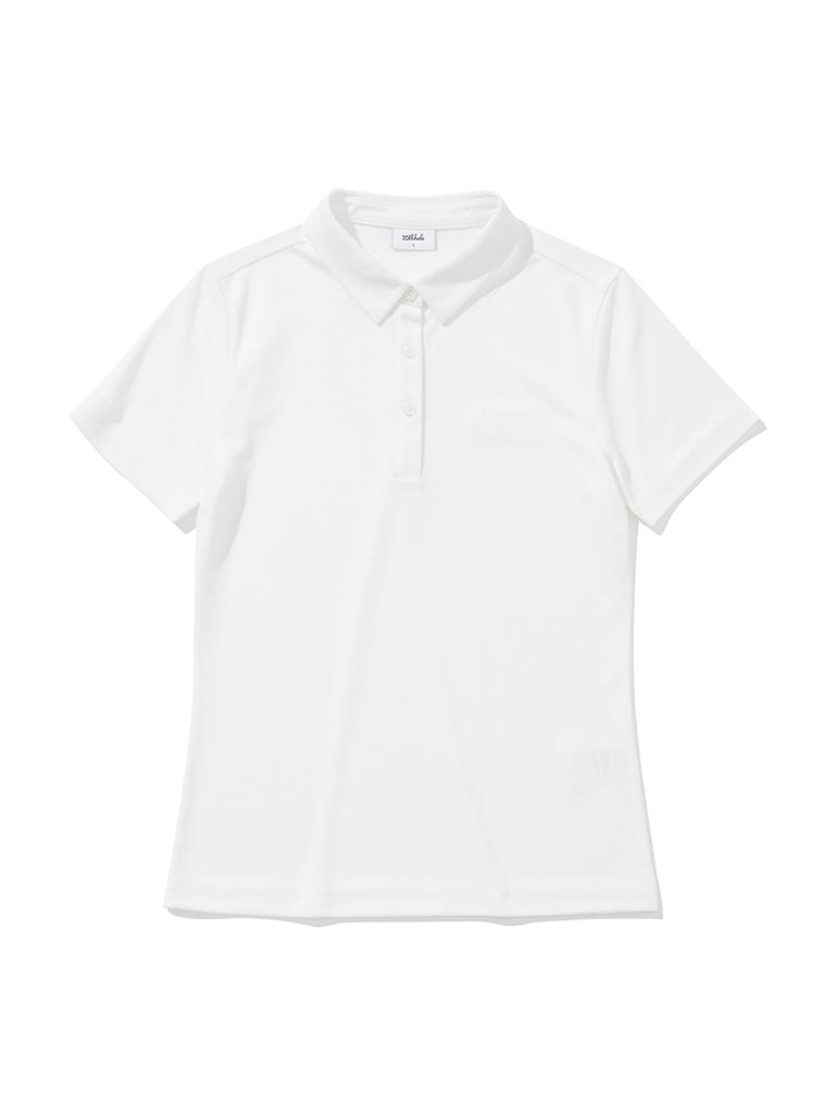 20TH HOLE Women'S Tone-On-Tone Embroidered Pk Short Sleeve Collared T-Shirt [White]