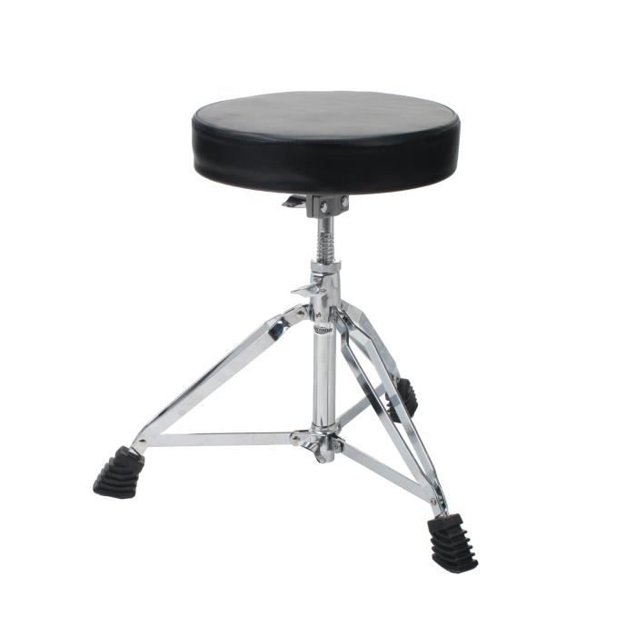 Tabouret De Batterie - XDrum - DHS-1 - Siège Rond - Hauteur Réglable - Antidérapant