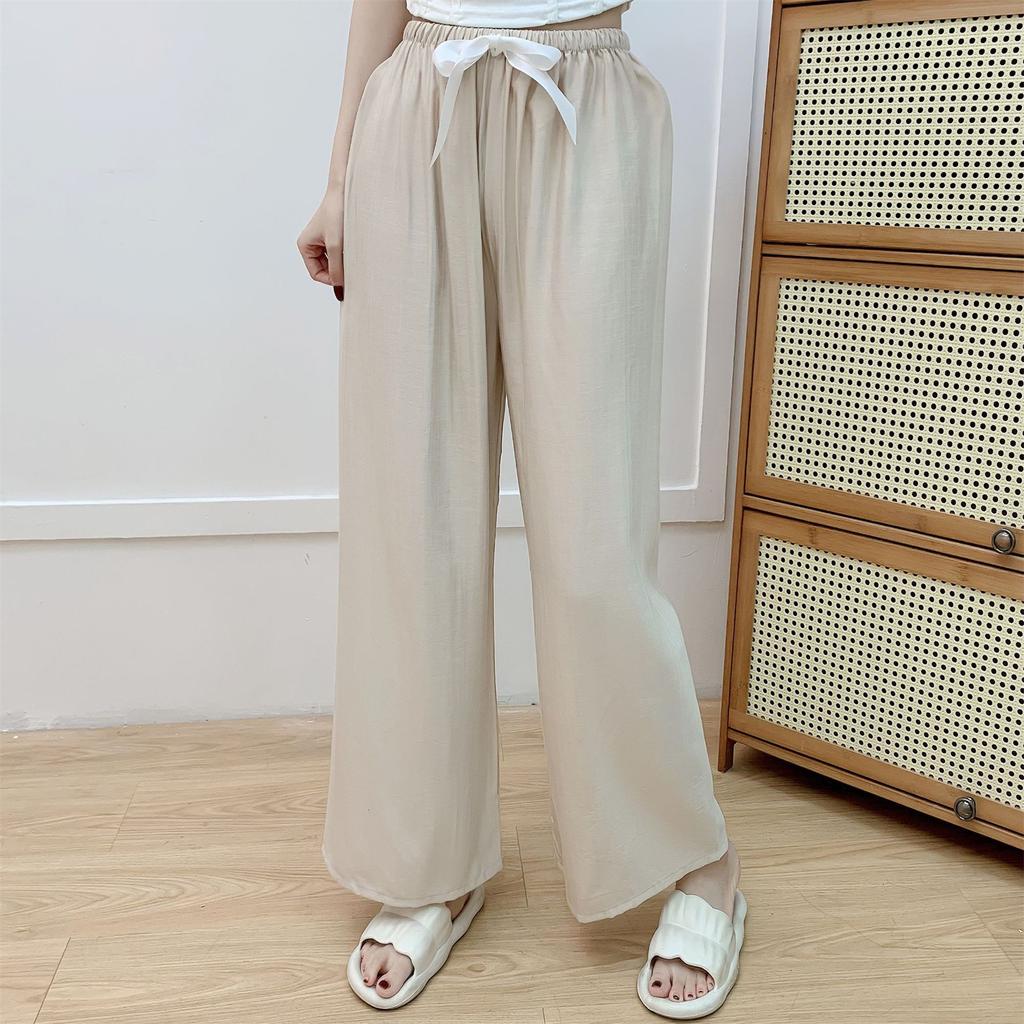 Damemote-søvnbukser, avslappet stil, loungebukser som kan brukes som yttertøy, høylivede bukser