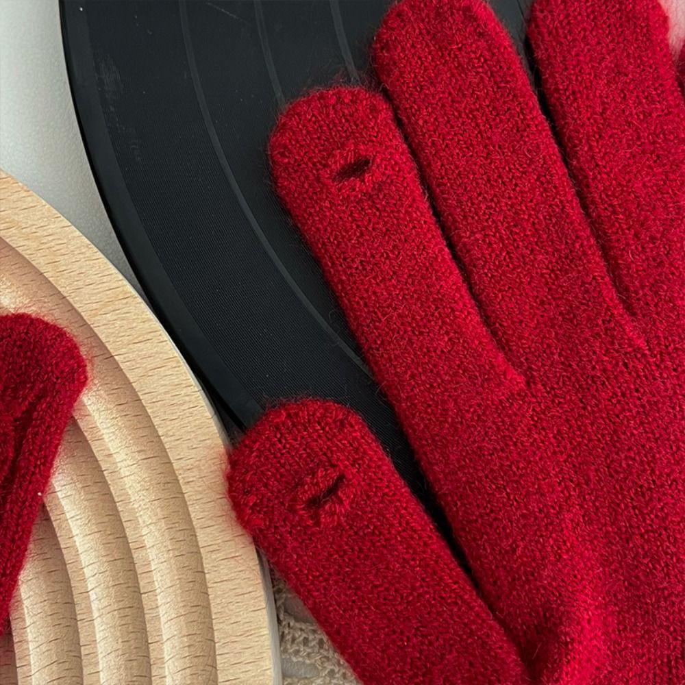 Soft Winter Knitted Gloves Fair Island Style Women Cycling Mittens Twists Pattern Gloves  Girls