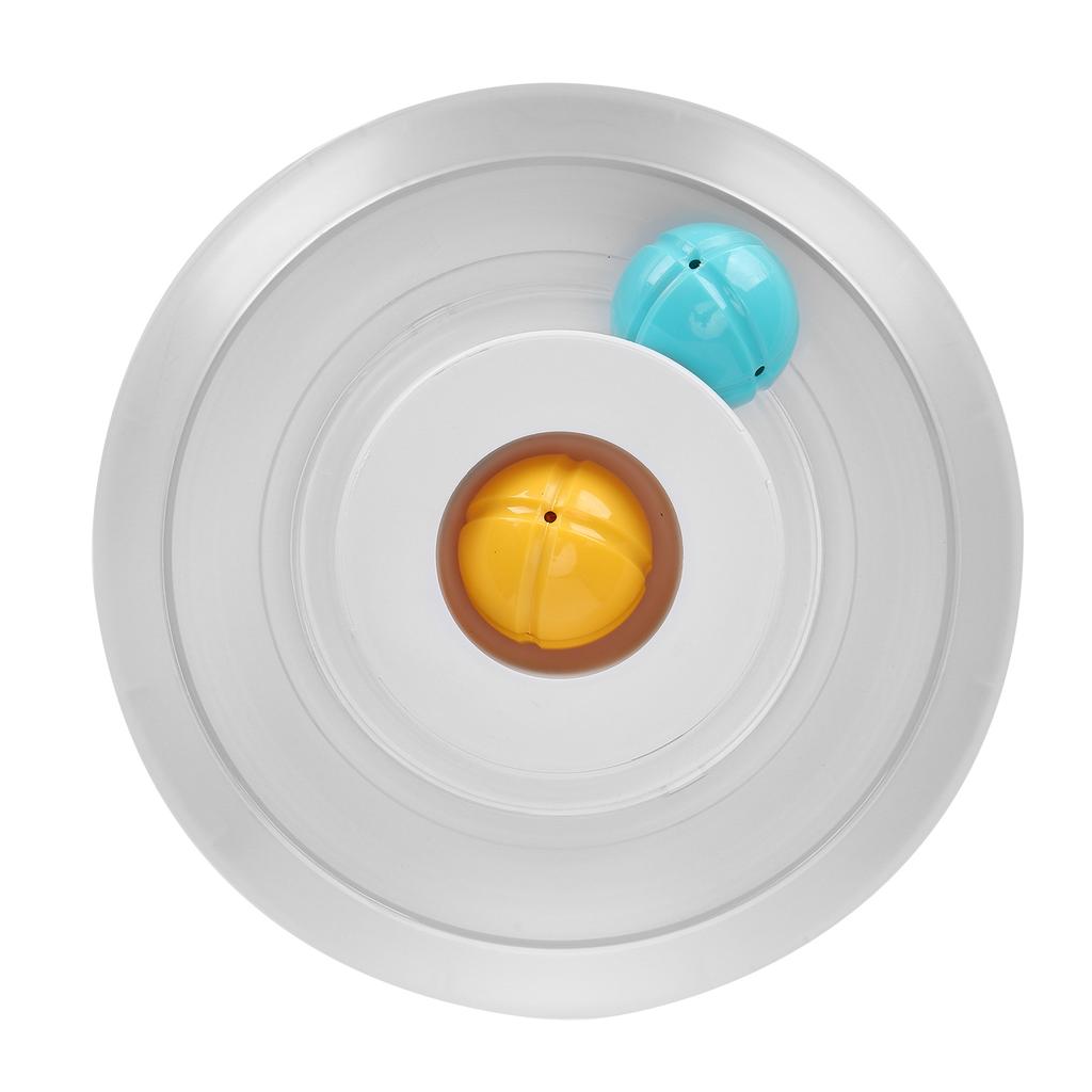 Cat Turntable Toy Cat Durable Roller Track Ball Plaything with Two Colorful Balls