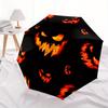 1pc Pumpkin Faces Automatic Open/close Folding Compact Umbrella, 8-Rib Sturdy Canopy, Lightweight Portable, Everyday Use, Gift, Outdoor Umbrella, Trav