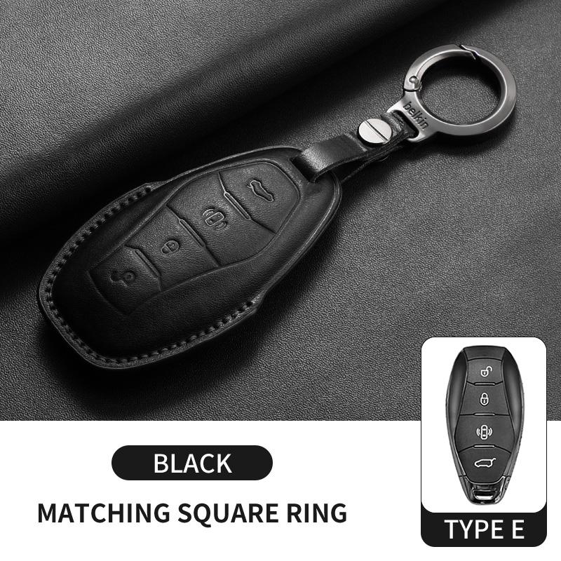Leather Car Remote Key Case Cover Shell Fob For FAW Hongqi H5 HS5 H9 HS7 H7 L5 HS3 L9 E-HS9 E-QM5 LS7 E-HS3 Keychain Accessories