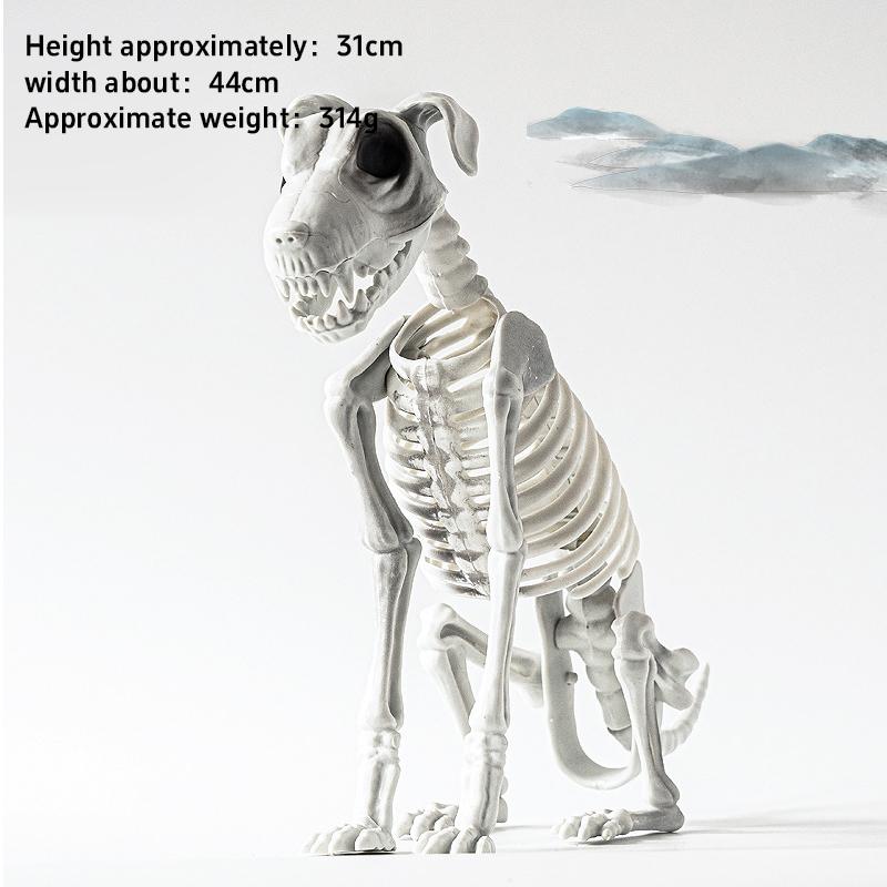 New Halloween Dog Skeleton Decoration Spooky Skeleton Animal Puppy Bones Skeleton Decoration For Halloween Indoor Outdoor