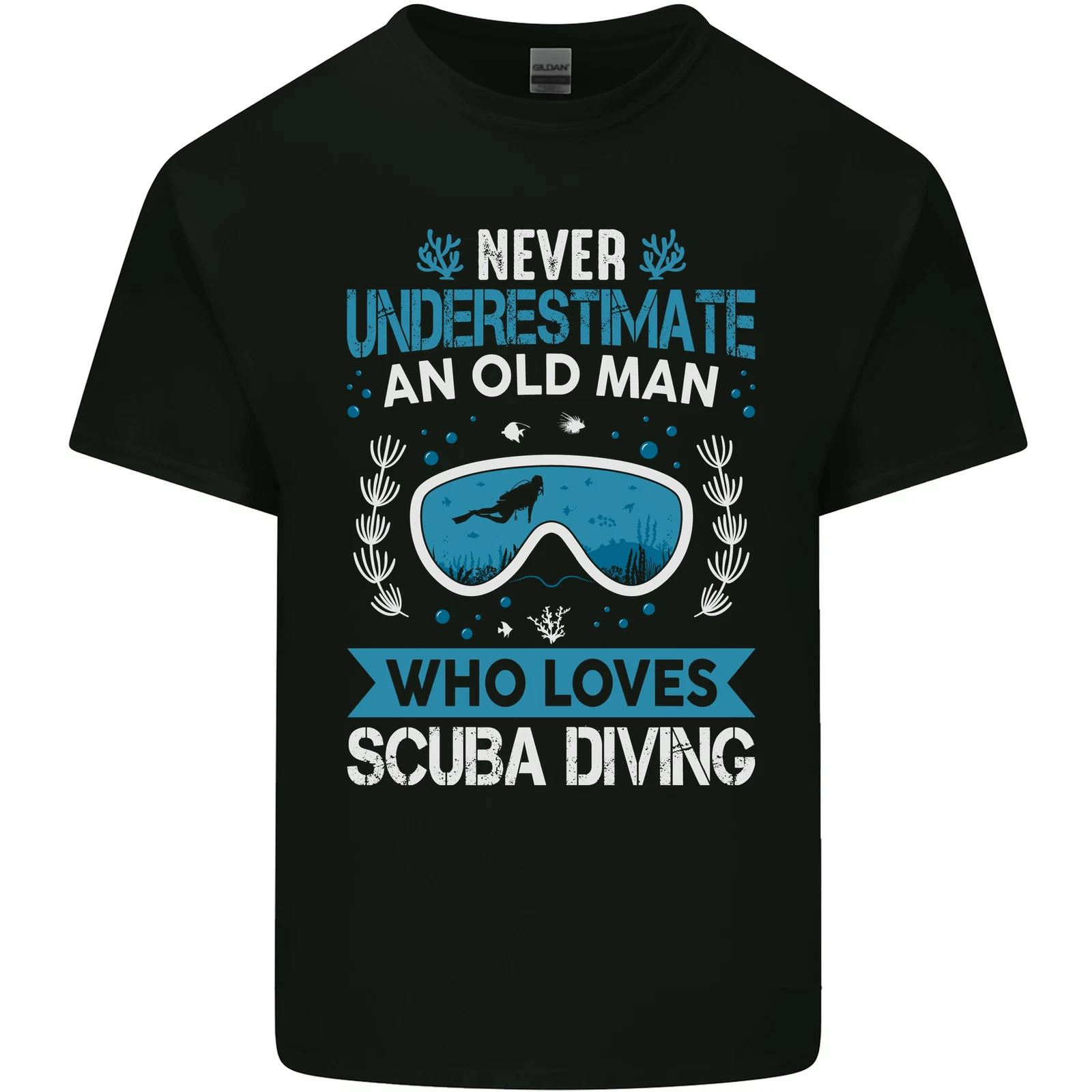 Scuba Diving Never Underestimate Old Man Funny Kids T-Shirt Childrens S