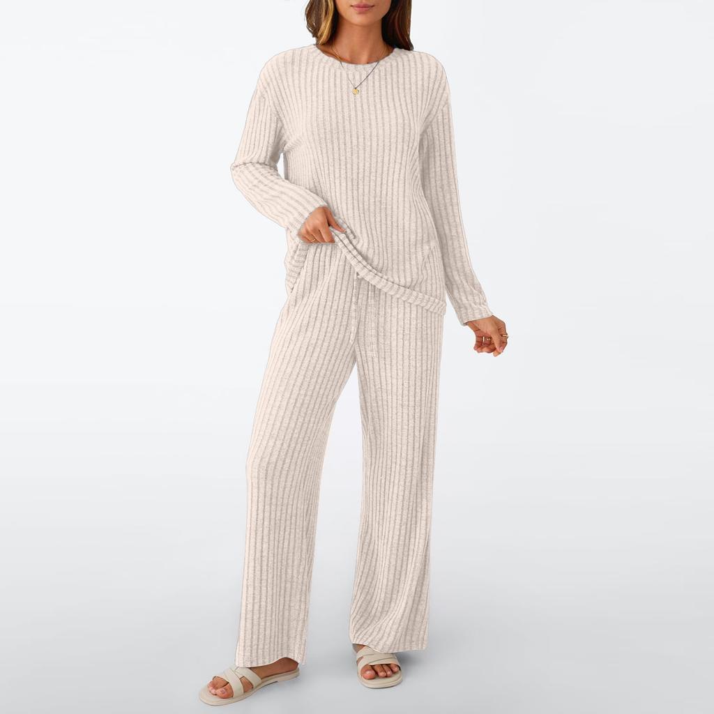 Women's Casual Fashion Comfortable Top And Pants Homewear Pajama Set