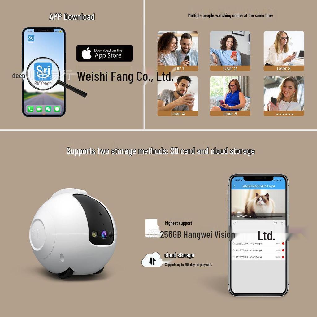 Robot inteligent mobil pentru îngrijirea animalelor de companie cu cameră HD și WiFi