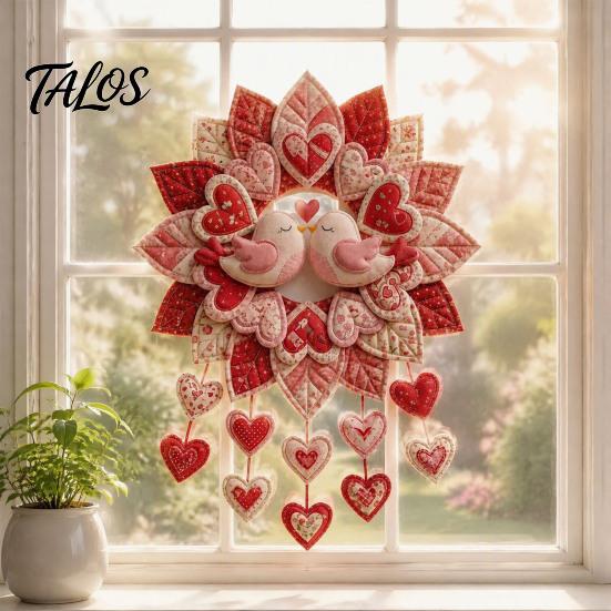 Dekorative Kranzherstellungszubehör 12-Monats DIY Türhänger Nähset, Stoff Patchwork Muster und Eingangsbereich Wandbehang Ornamente Saisonal