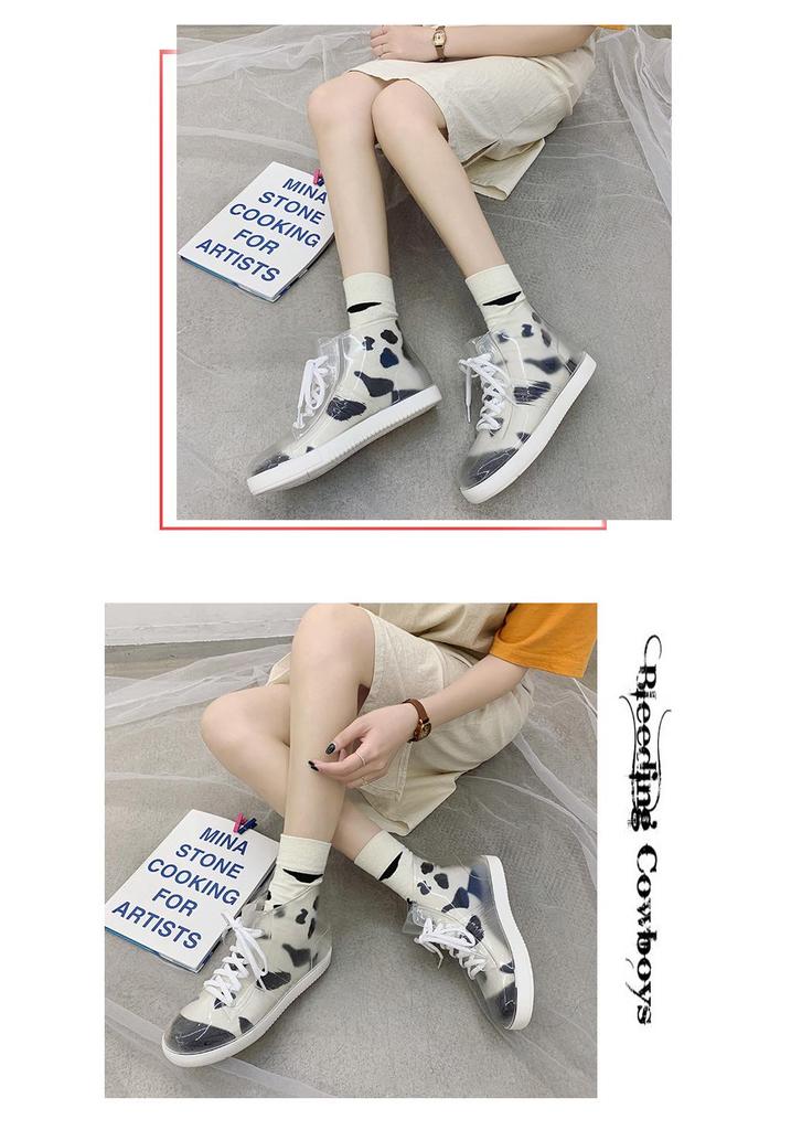 Women's Fashionable Non-Slip Jelly Rain Boots – Comfortable Outdoor Waterproof Shoes with Soft Soles