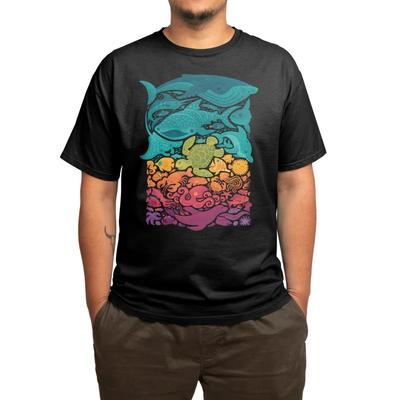 Aquatic Spectrum Outdoor Sports Street Fashion Trend TShirt Mens and Womens Luxury Brand Top