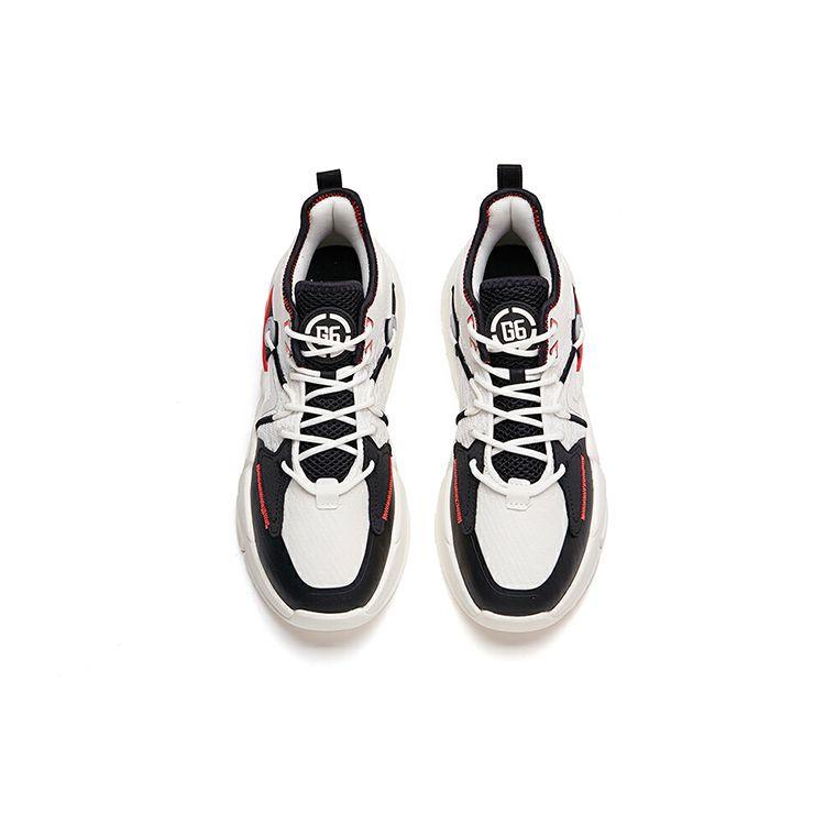 Anta Lifestyle Series Reject Mediocrity Spliced Casual Low-Top Sneakers Men Sneakers Black White Red 112138084-2