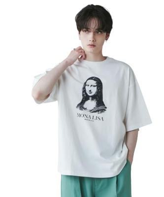 WEGO Unisex Μεγάλο T-Shirt Καλλιτέχνη Κοντομάνικο Oversized Μέγεθος Μοτίβο 1, Μανίκι, Λευκό, Σιλουέτα, Άνοιξη/Καλοκαίρι, Φθινόπωρο/Χειμώνας, Ανδρικό, L,